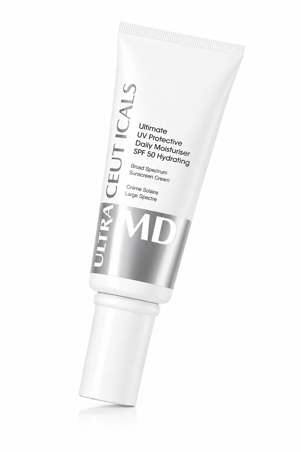 Angled view of Ultraceuticals MD Protective Daily Moisturiser SPF 50 Hydrating 100mL