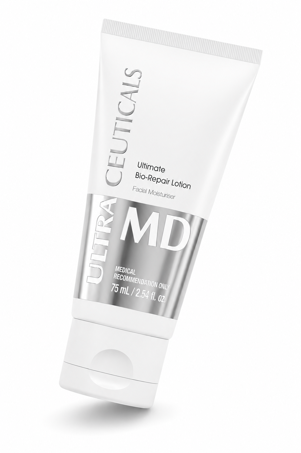 Angled view of Ultraceuticals MD Ultimate Bio-Repair Lotion 75mL